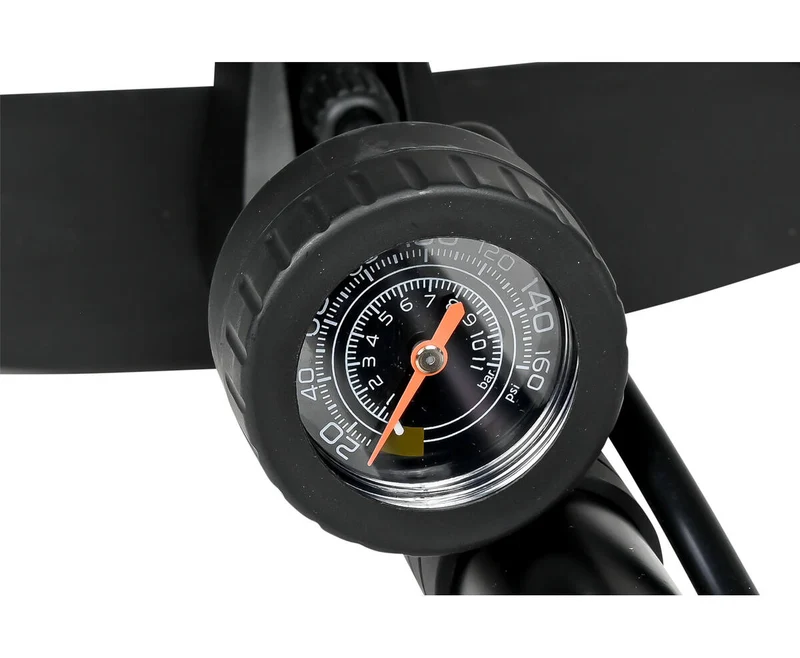 Fahrradpumpe 160 psi, Manometer, 95 cm Schlauch, Presta-/Schrader-Ventile