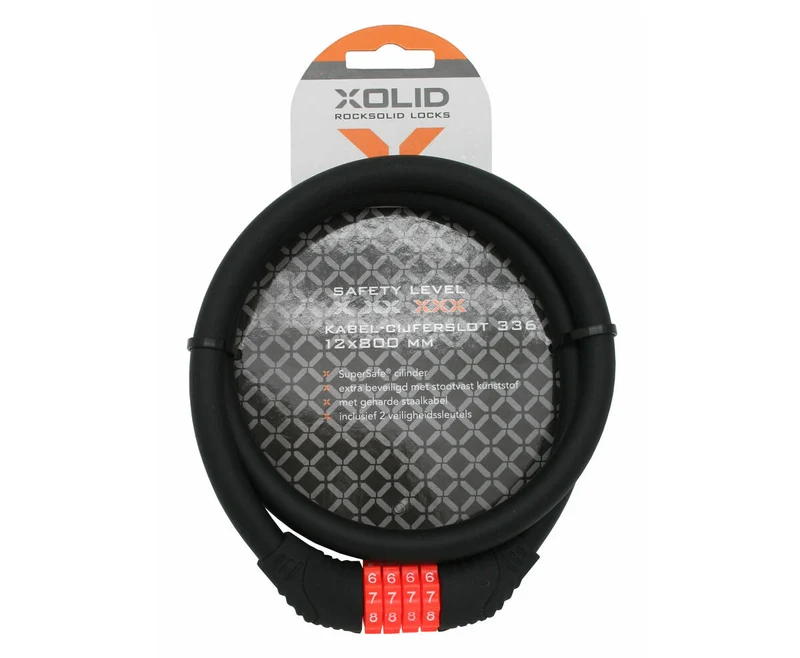 Zahlenschloss-Kabel 12x800 mm, sichere Fahrrad- und Scootersicherung