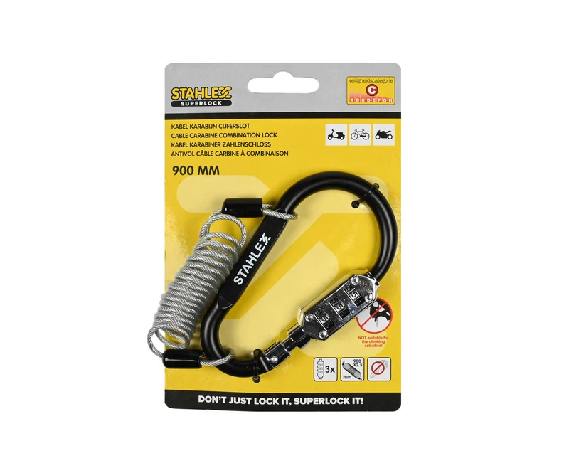 Kabel-Zahlenschloss 2,5x900mm, Sicheres Fahrrad- und Gepäckschloss