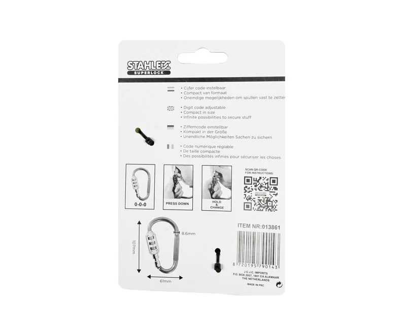 Kabel-Zahlenschloss 2,5x900mm, Sicheres Fahrrad- und Gepäckschloss