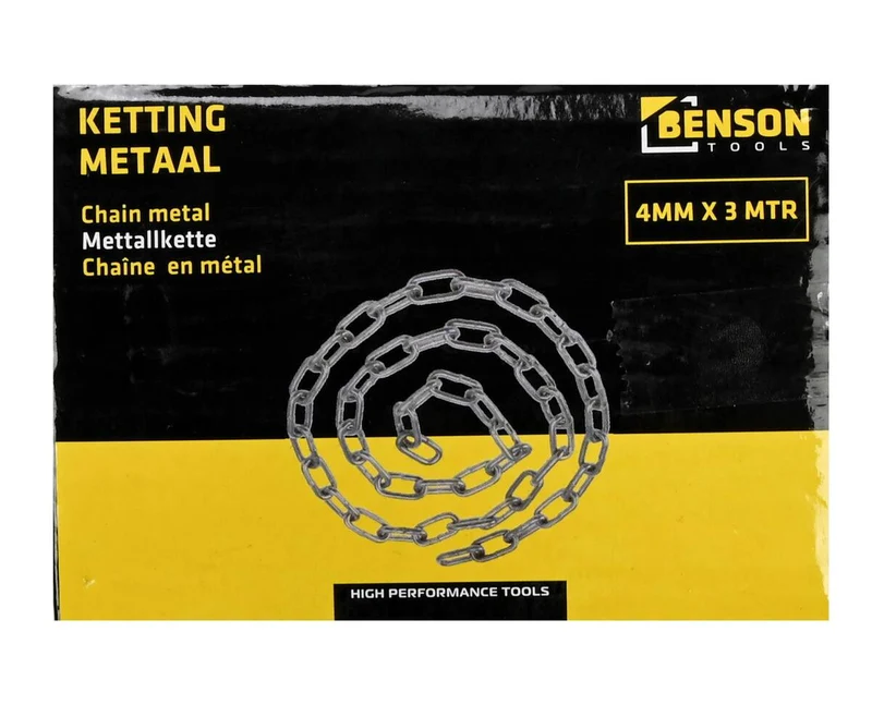 Metallkette 4mm x 3m, ideal für Haus- und Gartenarbeiten.