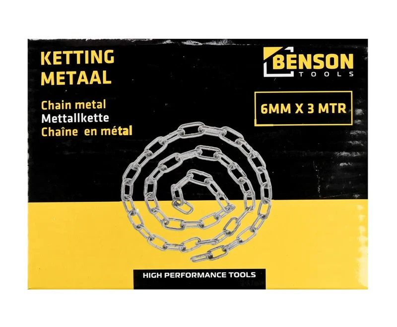 Kette Metall 6mm x 3m - Ideal für den allgemeinen Gebrauch und Gartenarbeiten