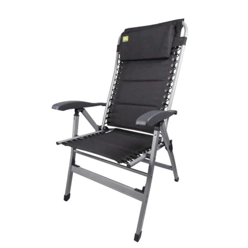 2x Via Mondo Campingstuhl Cozy Relax II, Klappstuhl 7 Pos. breite Armlehnen, Alu