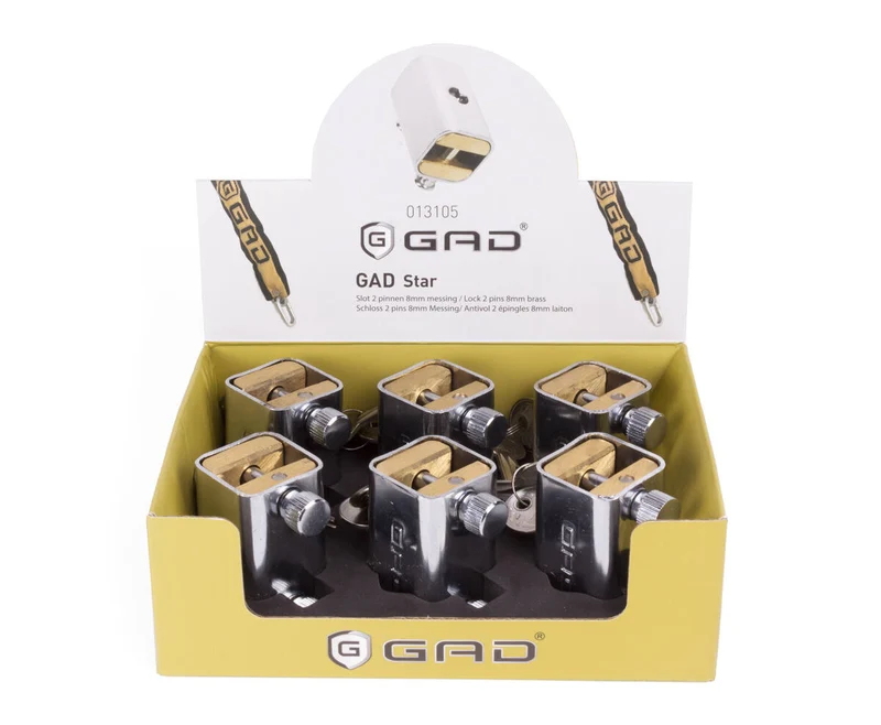 GAD-Star Schloss Messing 8mm - Sicherheit für Fahrräder & Motorräder