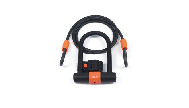 Xolid Bügelschloss 180x245mm mit Kabel 12x1800mm, Schwarz, Fahrradschutz