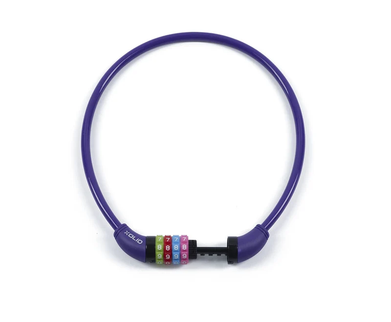 Xolid Lila Kabel-Zahlenschloss 10x650mm - Fahrradsicherung