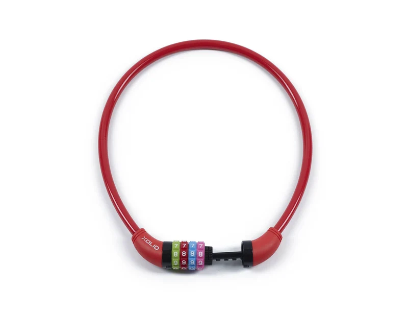Xolid Rood Kabel-Zahlenschloss 10 mm x 650 mm für Fahrradsicherheit