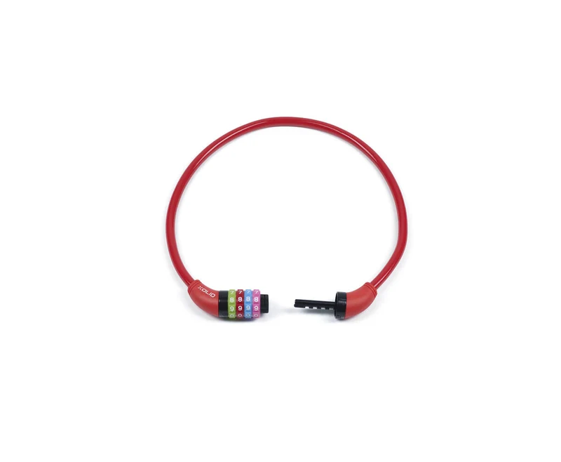Xolid Rood Kabel-Zahlenschloss 10 mm x 650 mm für Fahrradsicherheit