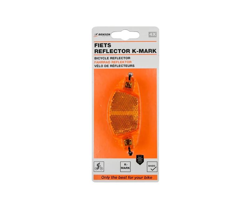 Fahrradreflektor-Set 4-tlg. K-MARK, Orange, Speichenmontage Sichtbarkeit