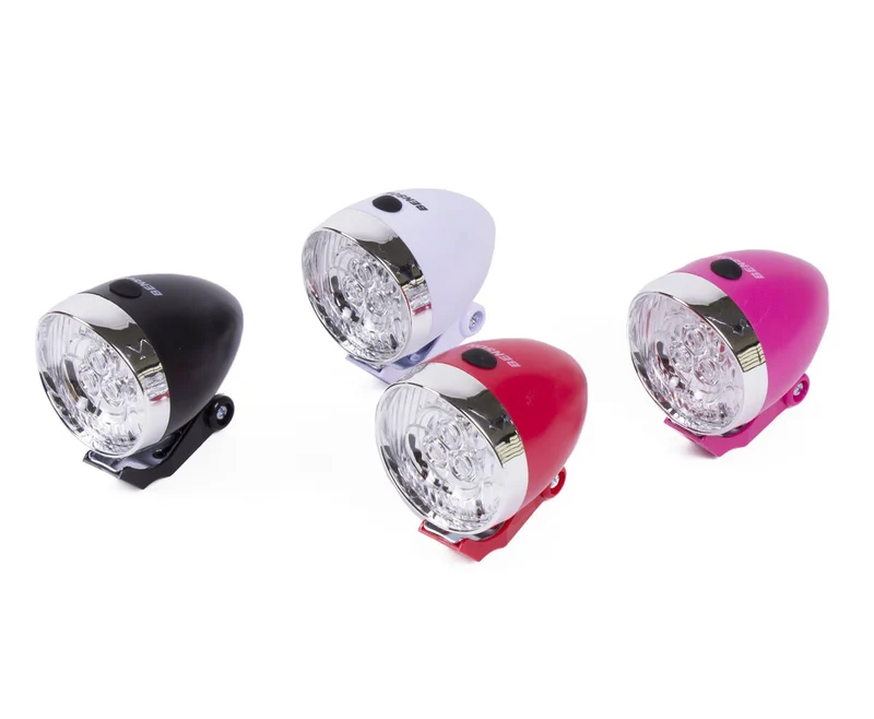 Fahrradscheinwerfer 3 LED, hellweißes Licht, inklusive 3 AAA-Batterien.