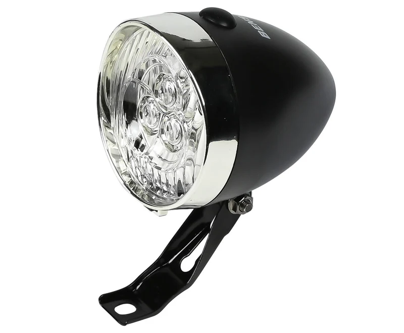 Fahrradscheinwerfer 3 LED Schwarz, Gabelmontage, 3x AAA, Stilvolle Beleuchtung