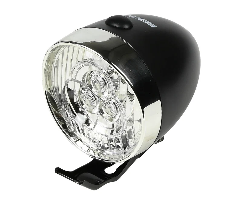 Fahrradscheinwerfer 3 LED Schwarz, Gabelmontage, 3x AAA, Stilvolle Beleuchtung