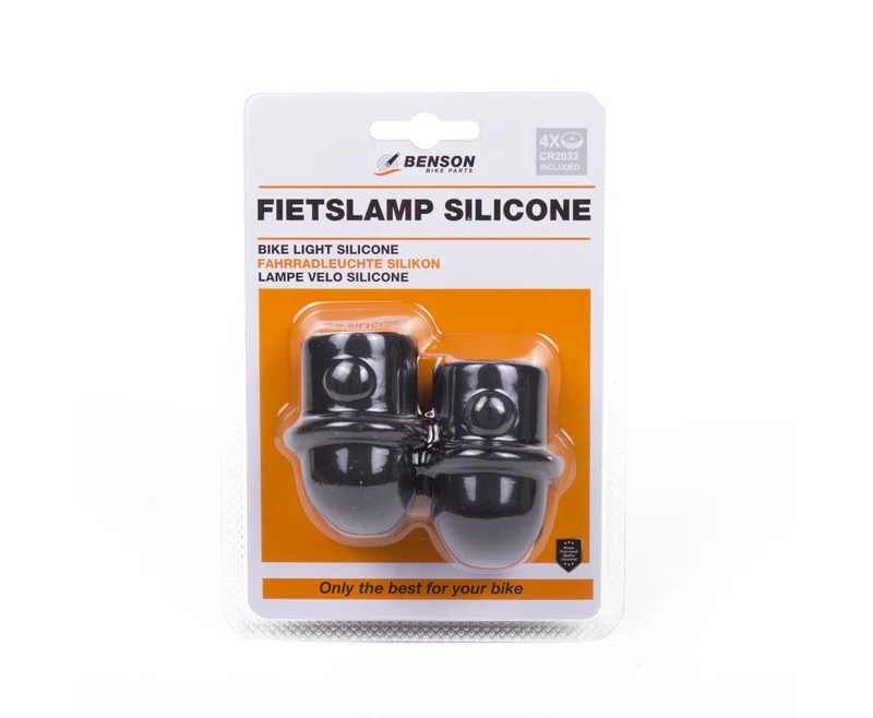 3 LED-Fahrradlampen-Set: Silikongehäuse, Weiß-/Rot-Modi, inkl. Batterien