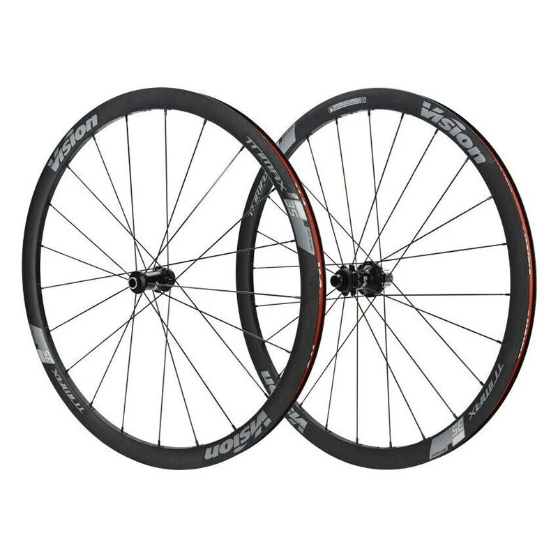 Laufradsatz Vision Trimax 35 Scheibenbremse Center Lock Tubeless Ready Reifen Shimano 10/11s Schwarz