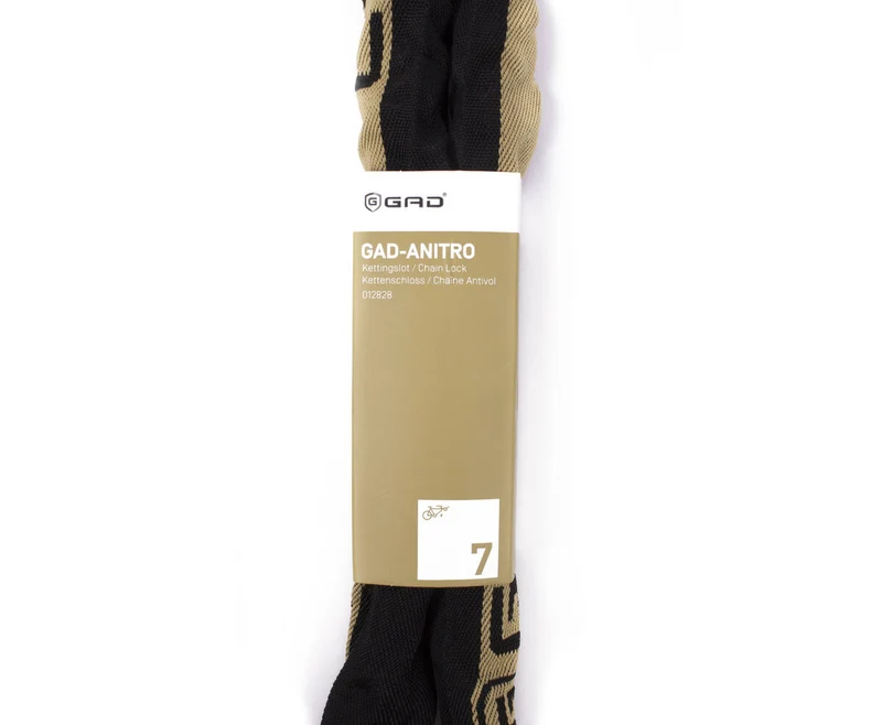 GAD-anitro Kettenschloss 8x1100mm Schwarz, aufbruchsicher, rostfrei