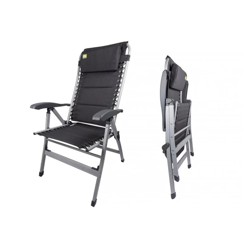 Via Mondo Campingstuhl Cozy Relax II, Klappstuhl, 7 Pos. breite Armlehnen, Alu