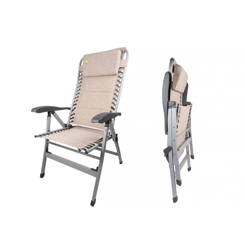 Via Mondo Campingstuhl Cozy Relax II, Klappstuhl, 7 Pos. breite Armlehnen, Alu