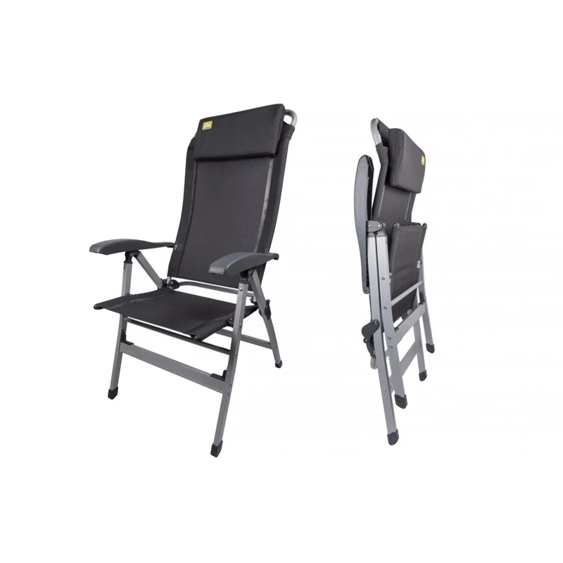 Via Mondo Campingstuhl Comfort II, Alu Klappstuhl mit 7 Pos. inkl. Kopfstütze