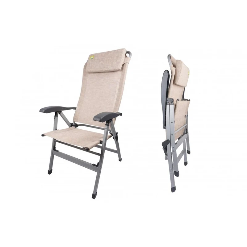 Via Mondo Campingstuhl Comfort II, Alu Klappstuhl mit 7 Pos. inkl. Kopfstütze