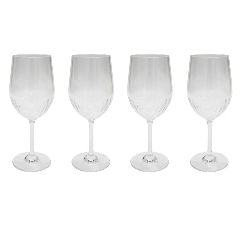 Camping Weingläser 4er Set 350ml Tritan Kunststoff Gläser transparent BPA-frei