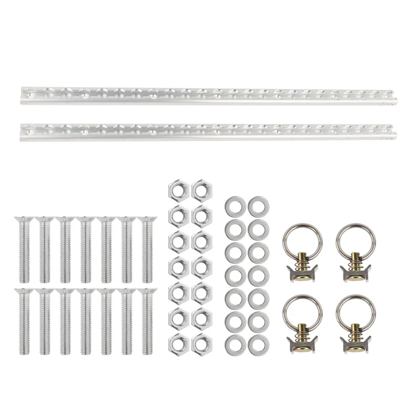 Zurrschienen Alu 60cm 2er Set inkl 4x Fitting mit Öse & Befestigungsmaterial