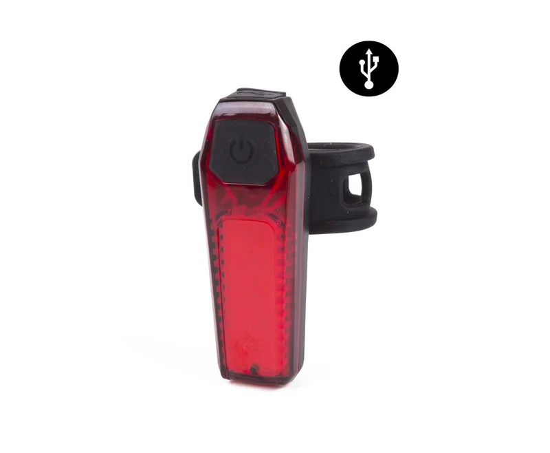 COB LED Fahrradlicht Rot, USB wiederaufladbar, 80 Lumen, 3 Leuchtmodi