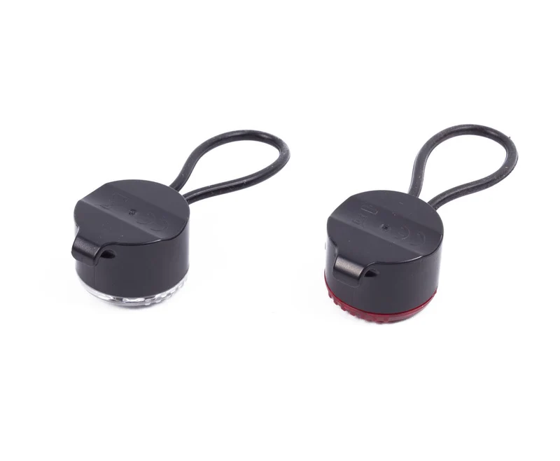 Kompaktes LED-Fahrradlampen-Set mit 3 Leuchtmodi und inklusive Batterien
