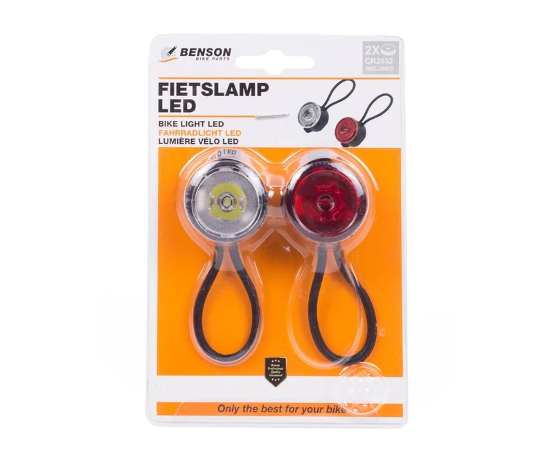 Kompaktes LED-Fahrradlampen-Set mit 3 Leuchtmodi und inklusive Batterien