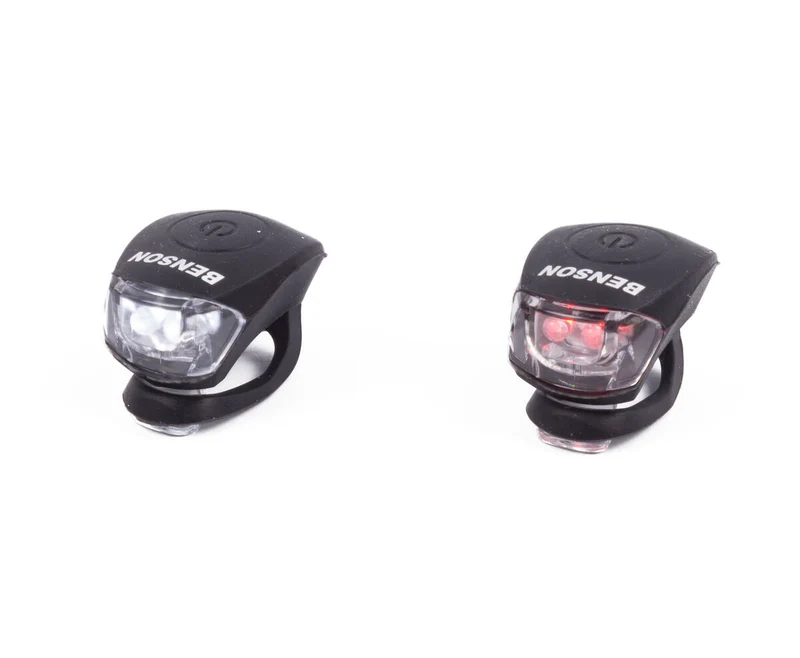 LED-Fahrradleuchten-Set: Silikon, wasserdicht, 3 Leuchtmodi, inklusive Batterien