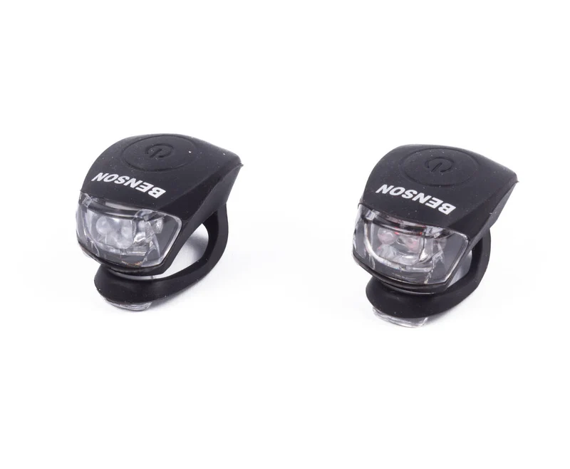 LED-Fahrradleuchten-Set: Silikon, wasserdicht, 3 Leuchtmodi, inklusive Batterien