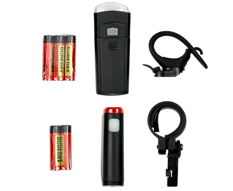 LED-Fahrradlampen-Set: 30 Lux, IPX4, AAA-Batterien, Sicherheit & Sichtbarkeit