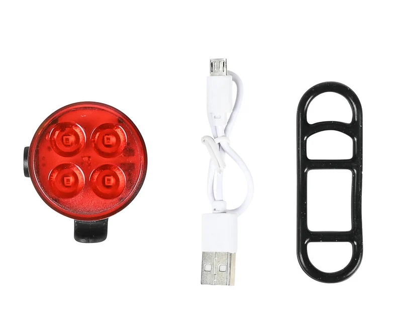 USB-aufladbare rote LED-Fahrradlampe mit Clip für sicheres Radfahren