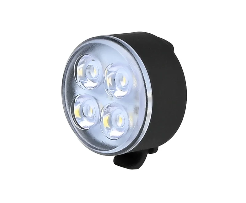 USB-aufladbare Fahrradlampe Weiß, 300 mAh, inklusive Clip, helles Licht
