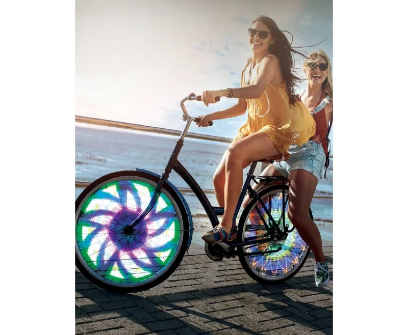 LED-Fahrradspeichenbeleuchtung 32 Motive – Bewegungssensor, wasserdicht