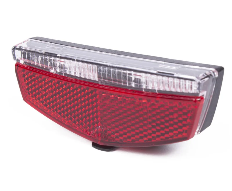 Fahrradrücklicht: 2 LEDs, Reflektor, IPX3, 50/80 mm Gepäckträger
