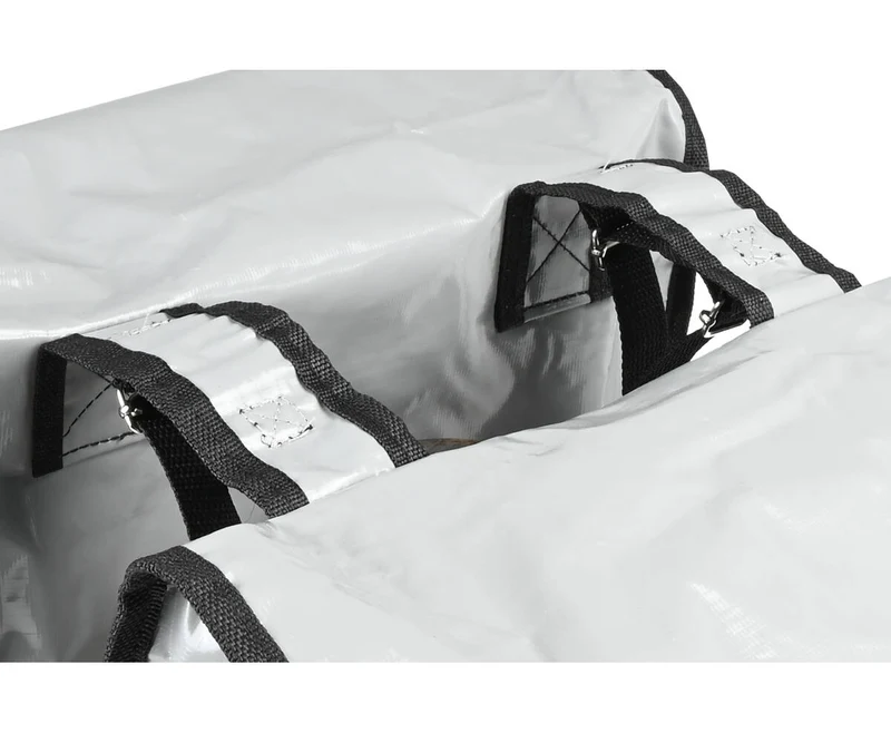 Doppeltaschen für Fahrräder 35L Nardo Grau, Klickverschluss, Kindersitz, wasserabweisend