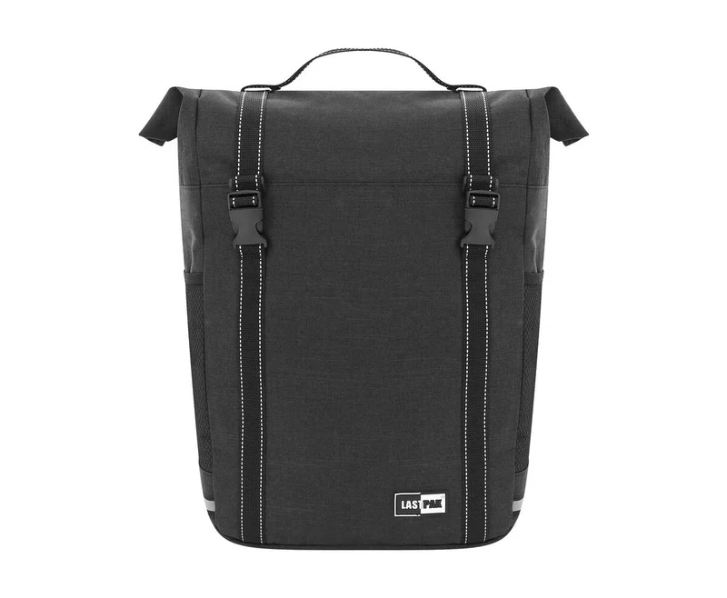 Schwarze Fahrradtasche 15L, wasserabweisend, mit Reißverschluss und Tragegriff