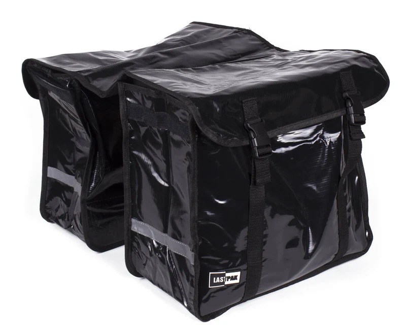 Doppelte Fahrradtasche 46L Schwarz Bisonyl, Ideal für Einkäufe