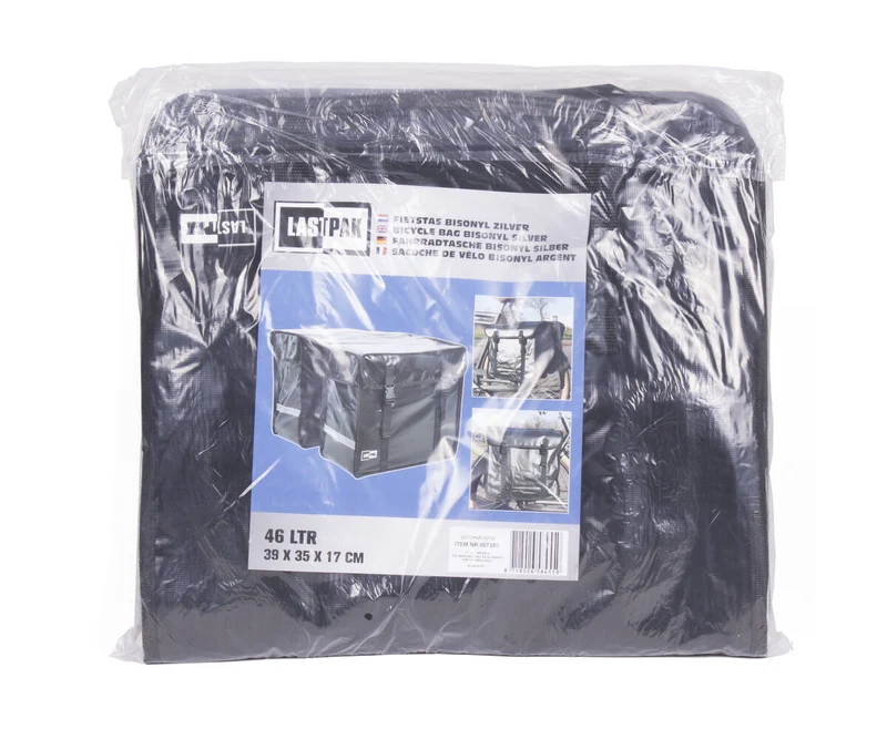 Doppelte Fahrradtasche 46L Schwarz Bisonyl, Ideal für Einkäufe