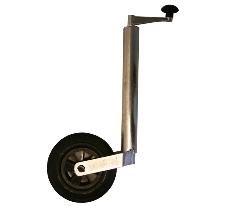 Stützrad 48mm Rohr, 200x50mm Kunststofffelge für Anhänger.