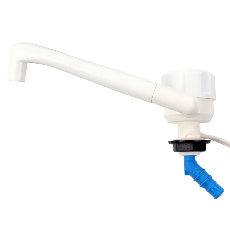 12V Wasserhahn Windsor weiß, Kunststoff, Bauhöhe: 135 mm, 90 g & Tauchpumpe