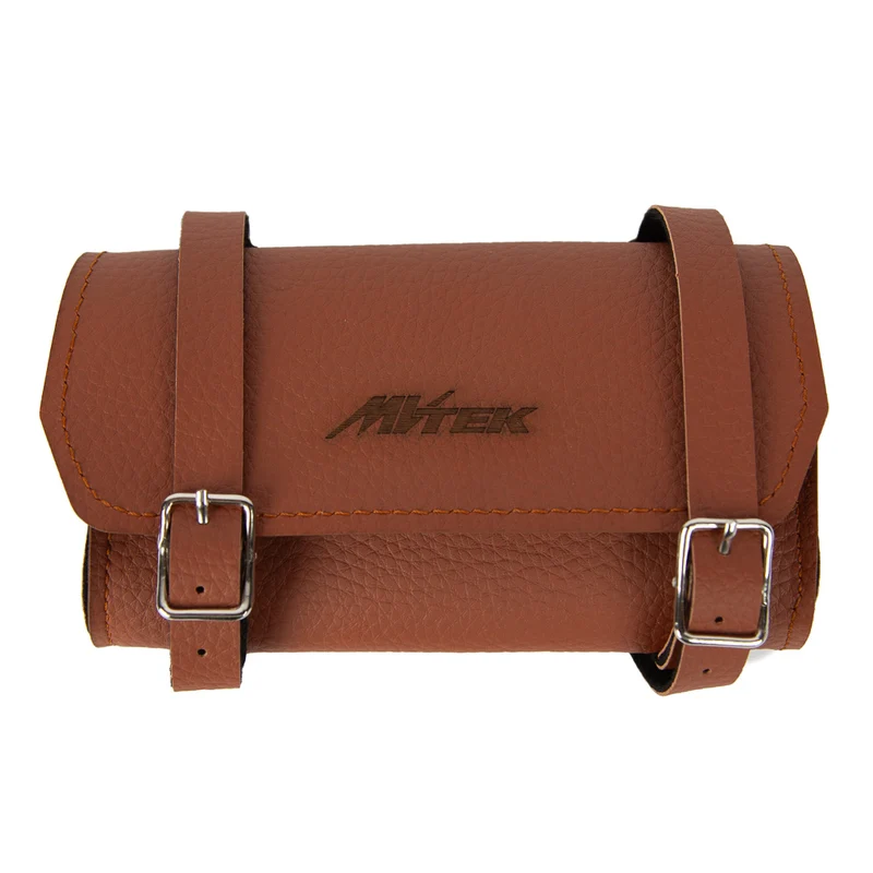 Sacoche de selle imitation cuir vintage marron