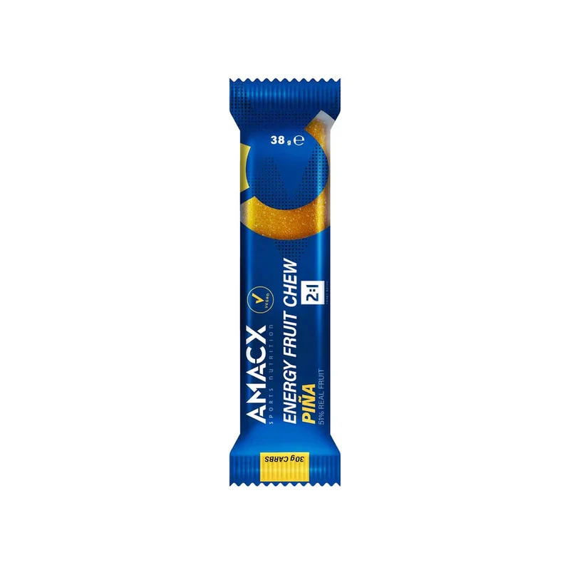 Energiegummis Amacx Energy Fruit Chew Ananas Box 12stk Blau
