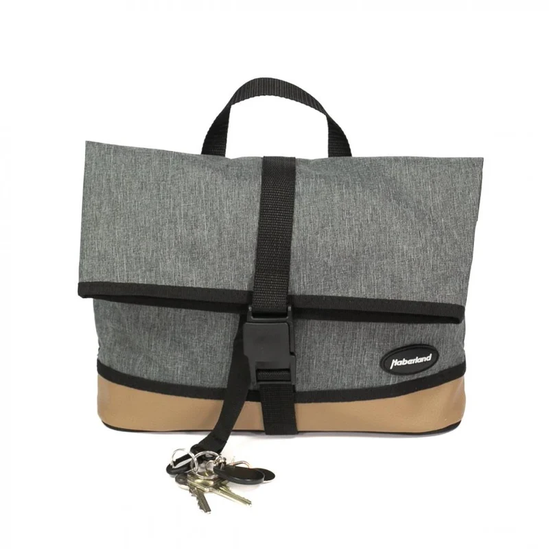 Haberland Lenkertasche Mel eMotion grau/hellbraun - elegante Lenkertasche mit KLICKfix