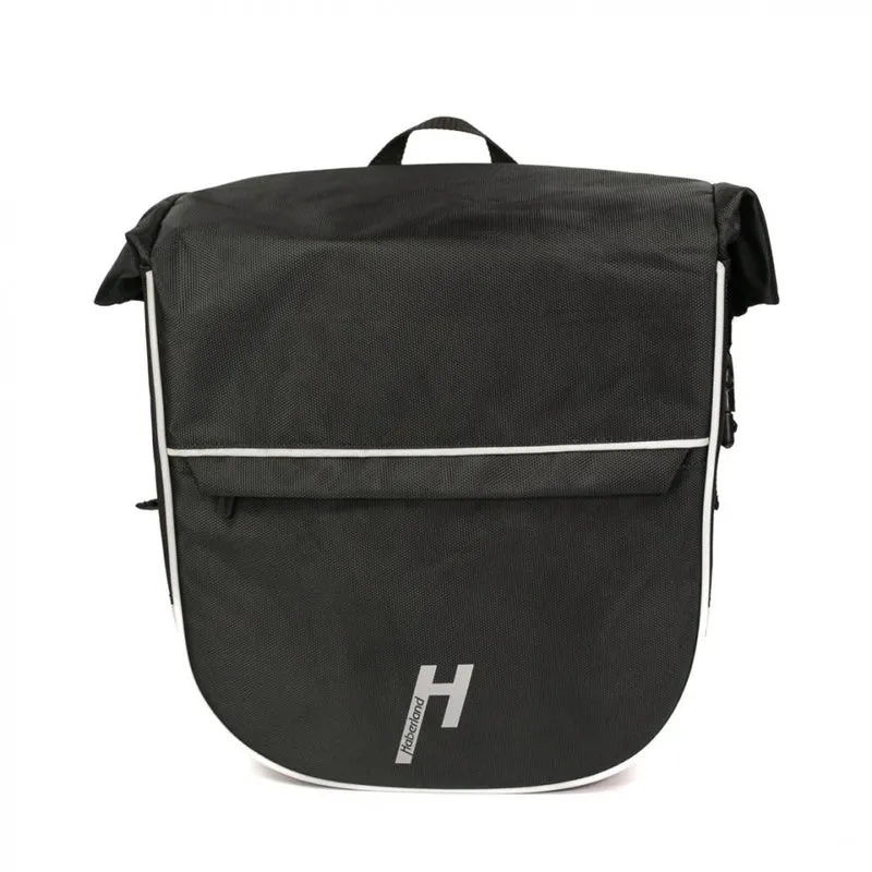 Haberland Frontträger-Tasche eMotion schwarz - stabile Lenkertasche mit Rollverschluss