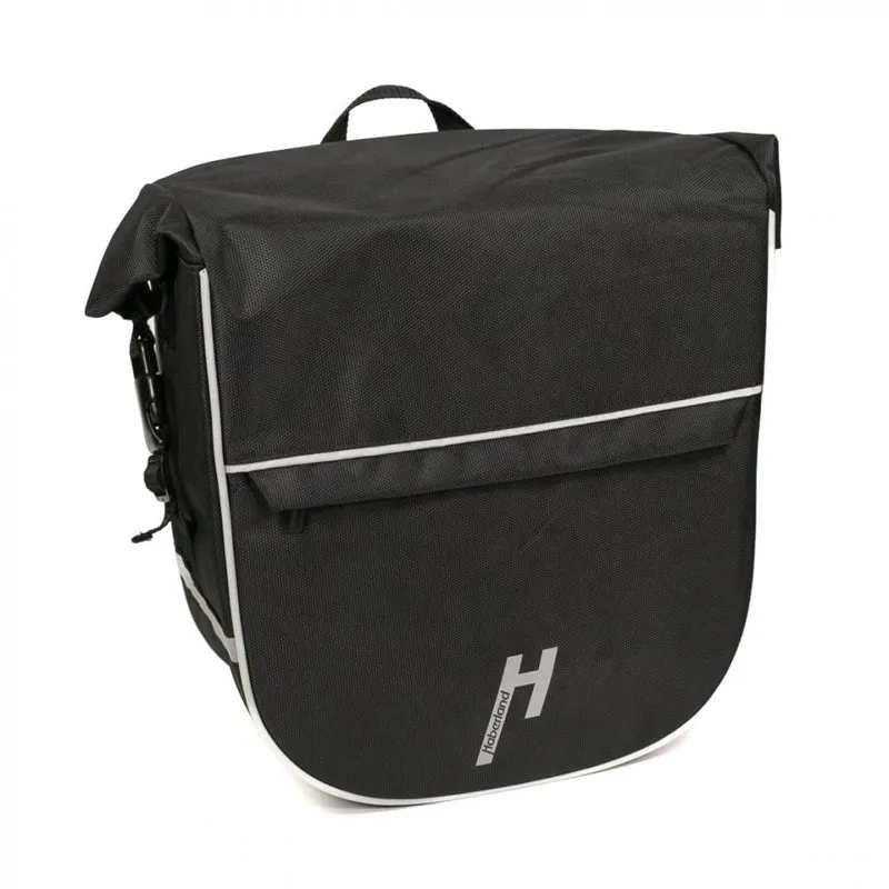 Haberland Frontträger-Tasche eMotion schwarz - stabile Lenkertasche mit Rollverschluss