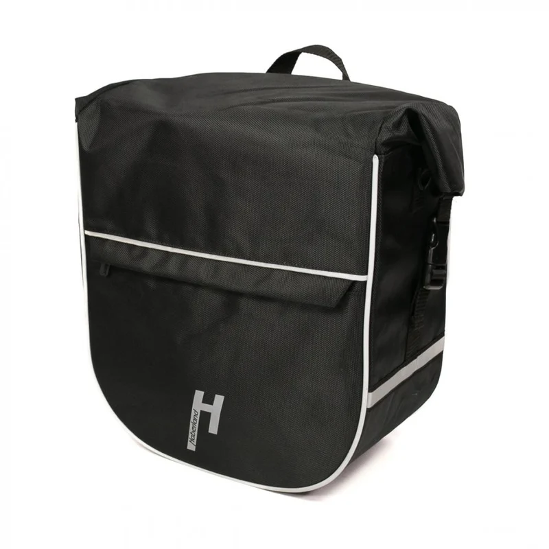 Haberland Frontträger-Tasche eMotion schwarz - stabile Lenkertasche mit Rollverschluss