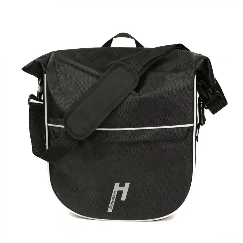 Haberland Frontträger-Tasche eMotion schwarz - stabile Lenkertasche mit Rollverschluss