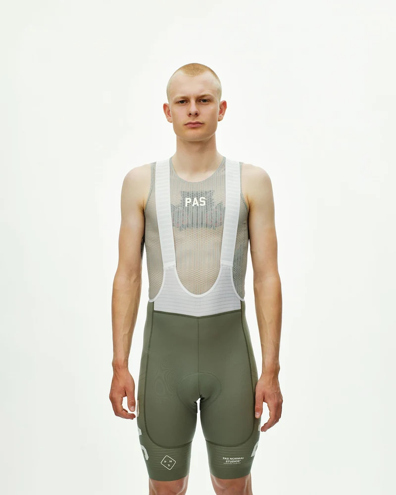 Pas Normal Studios Kurze Trägerhose PAS Mechanism Pro Herren Grey Moss