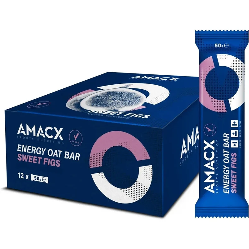 Energie-Haferriegel Amacx Energy Oat Bar Süße Feigen Box 12stk Transparent